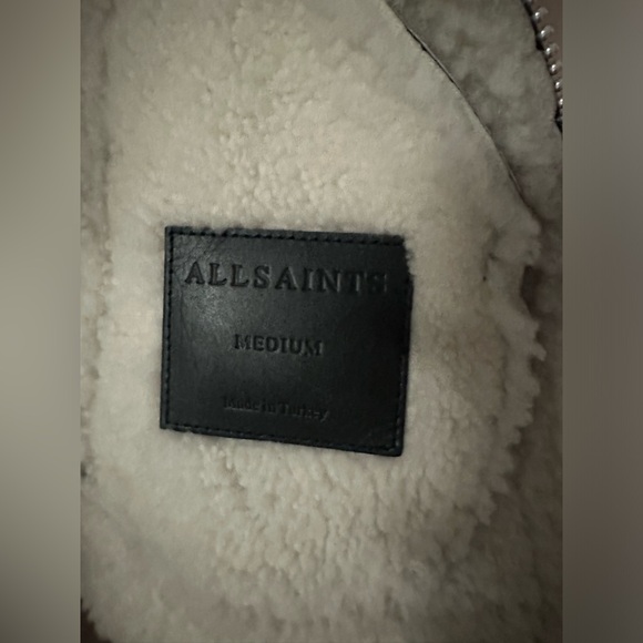 All Saints Shearling Jacket medium - Picture 12 of 12